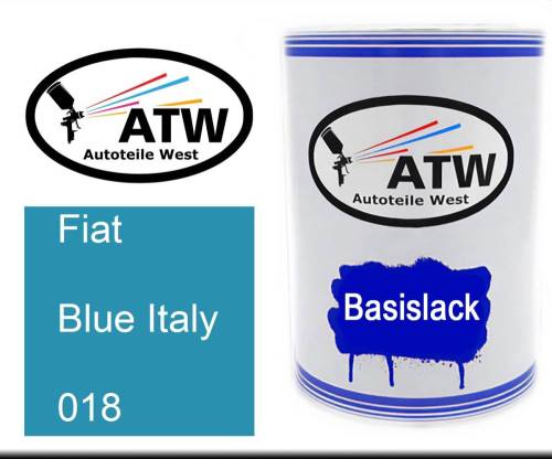 Fiat, Blue Italy, 018: 500ml Lackdose, von ATW Autoteile West.